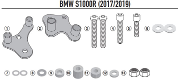 givi frame slider kit PARTS PIC SLD5104KIT BMW S 1000 R '14--247